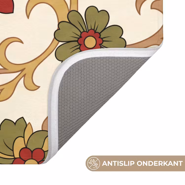 WC Mat - Patroon - Bloemen - Ornament - Klassiek - Kleurrijk — 4