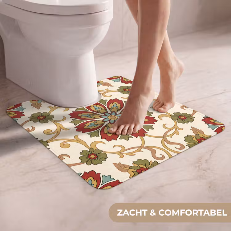 WC Mat - Patroon - Bloemen - Ornament - Klassiek - Kleurrijk — 5