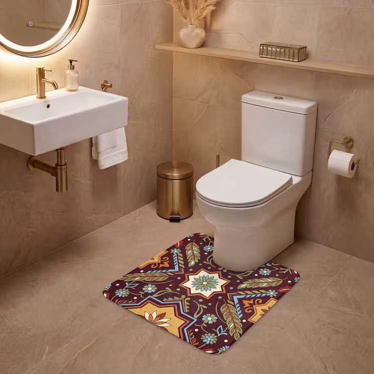 WC Mat - Patroon - Floraal - Geometrisch - Kleurrijk - Decoratie — 3