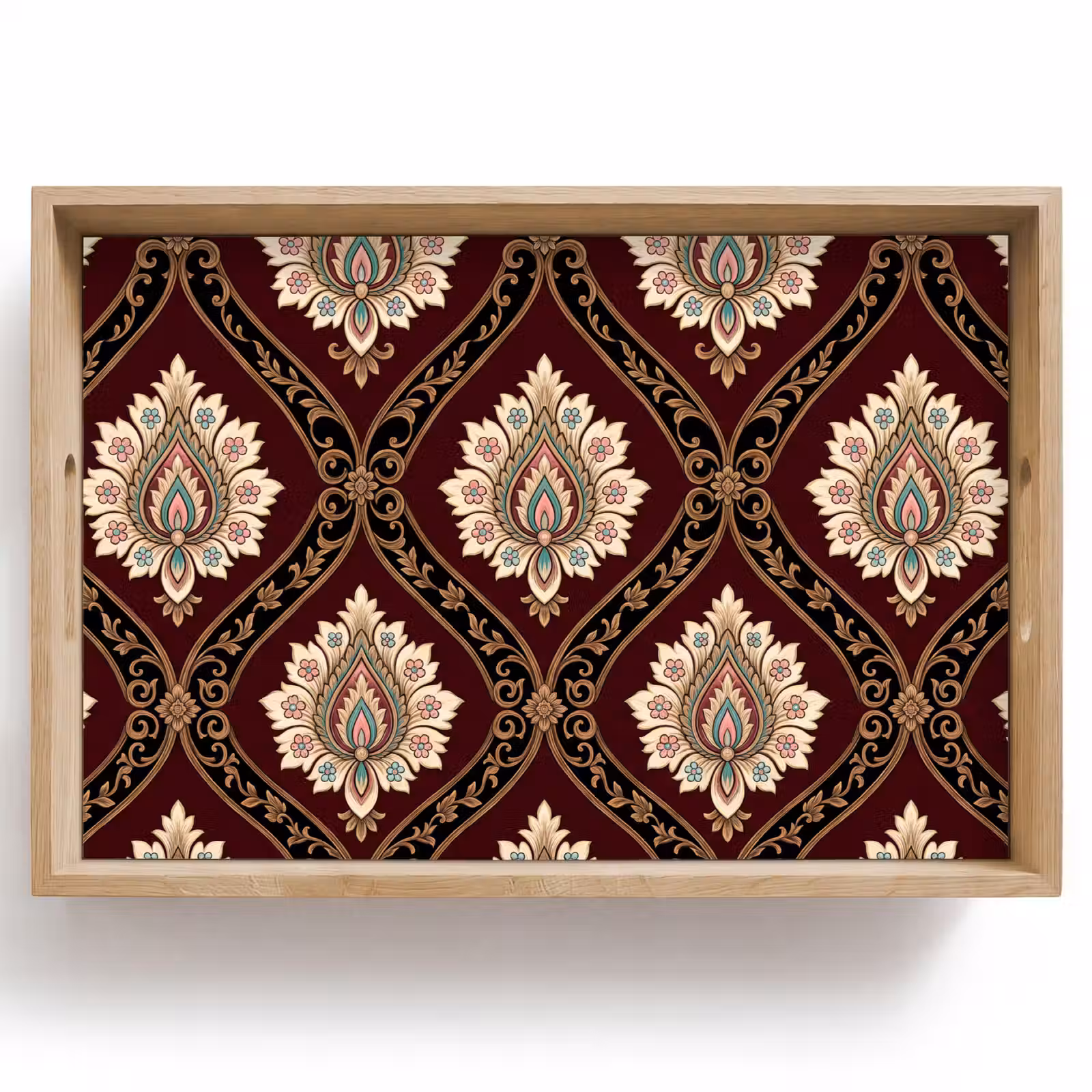 Dienblad - Patroon - Bloemmotief - Decoratie - Klassiek - Rood — 1