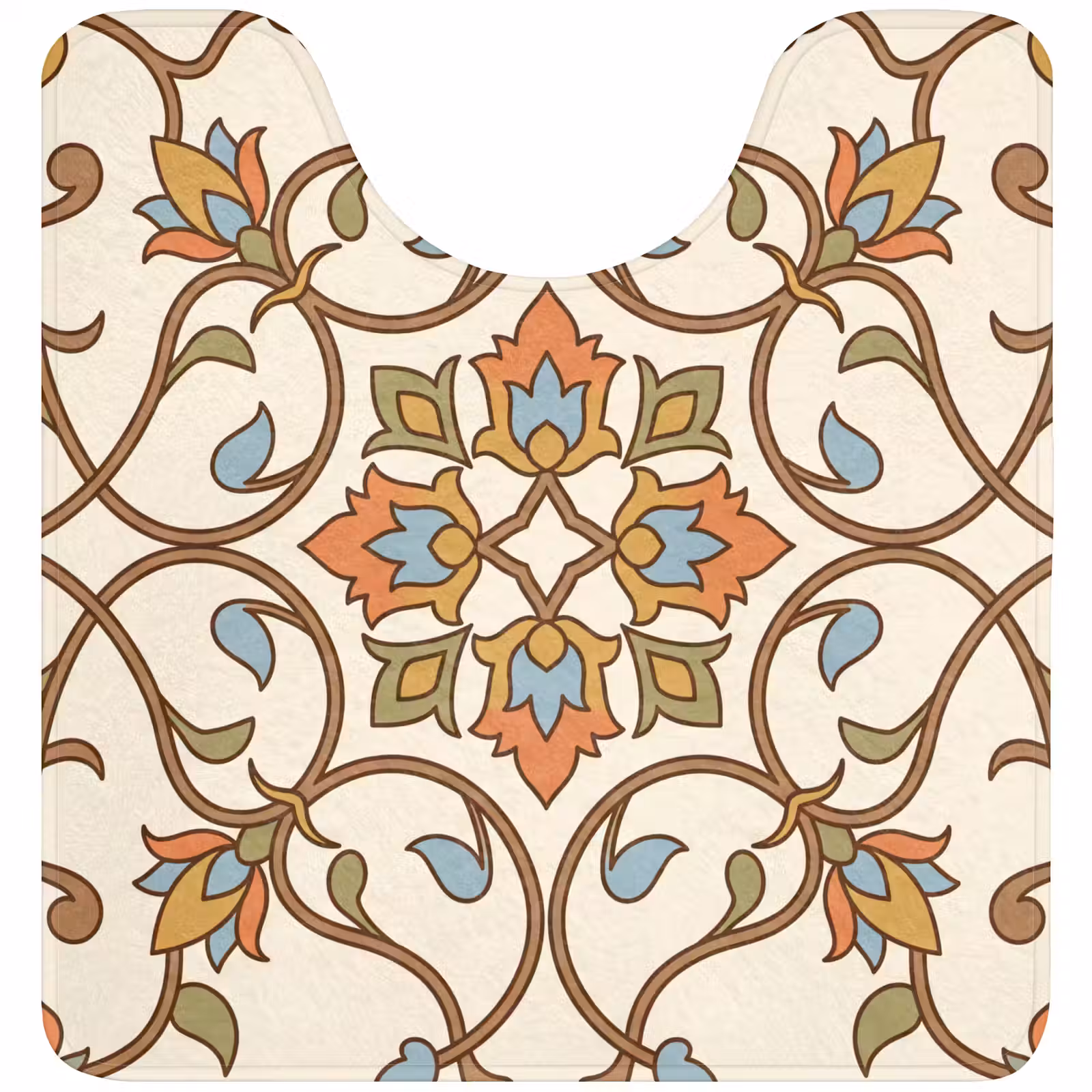 WC Mat - Patroon - Bloemen - Ornament - Kleurrijk — 1