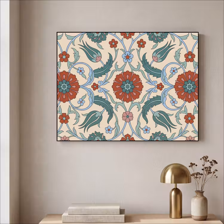 Art frame - Bloemen - Patroon - Klassiek - Decoratie - Kleurrijk — 5