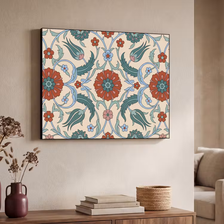 Art frame - Bloemen - Patroon - Klassiek - Decoratie - Kleurrijk — 7
