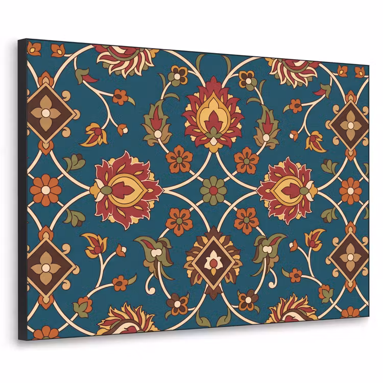 Art frame - Ornament - Flora - Traditioneel - Klassiek - Blauwgroen — 1