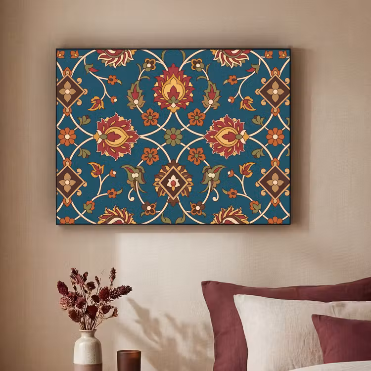 Art frame - Ornament - Flora - Traditioneel - Klassiek - Blauwgroen — 3