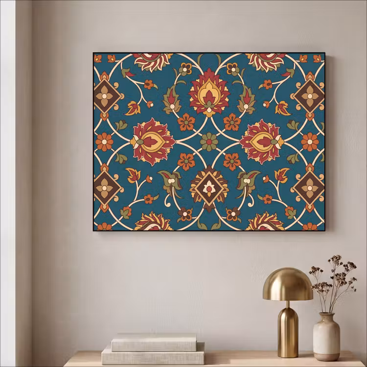 Art frame - Ornament - Flora - Traditioneel - Klassiek - Blauwgroen — 5