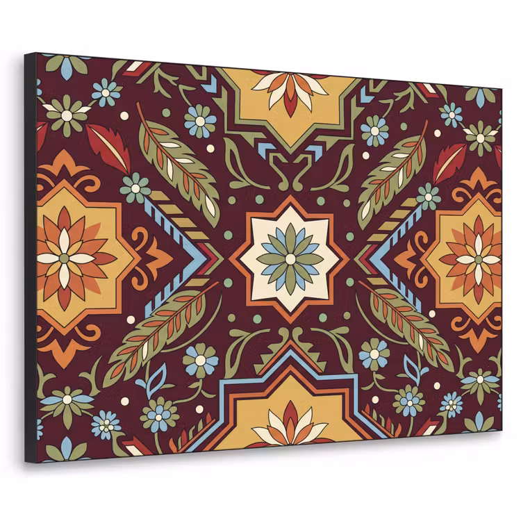 Art frame - Patroon - Floraal - Geometrisch - Kleurrijk - Decoratie — 1