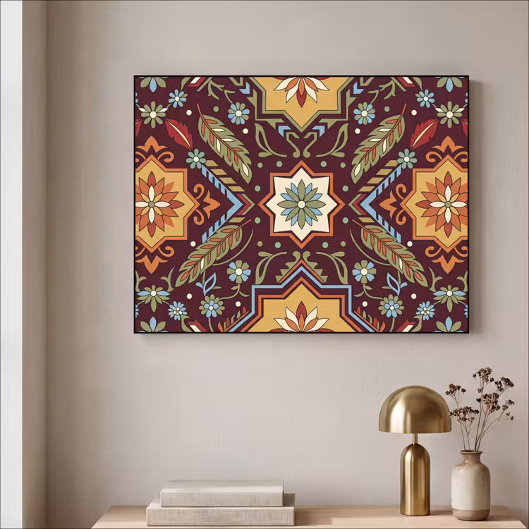 Art frame - Patroon - Floraal - Geometrisch - Kleurrijk - Decoratie — 5