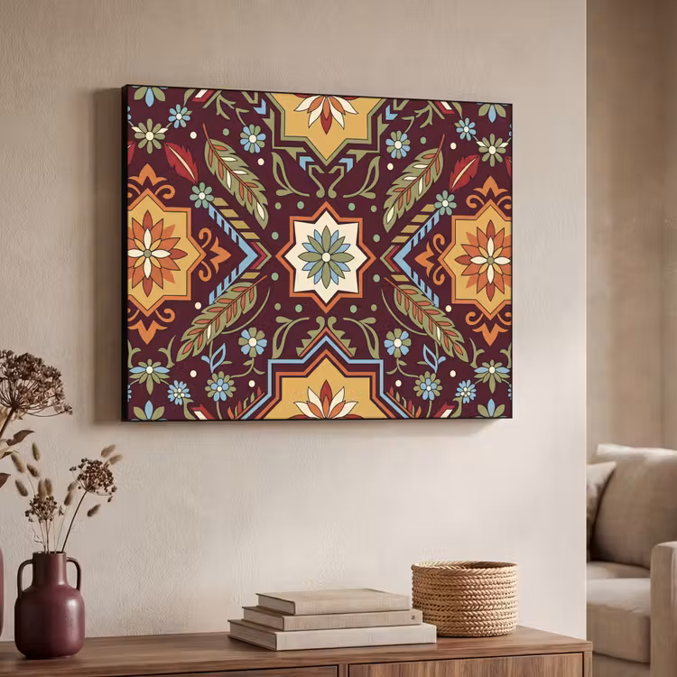 Art frame - Patroon - Floraal - Geometrisch - Kleurrijk - Decoratie — 7