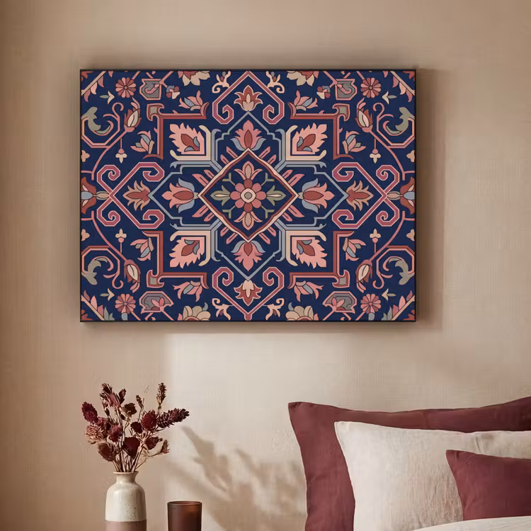 Art frame - Patroon - Oosters - Floraal - Blauw - Klassiek — 3