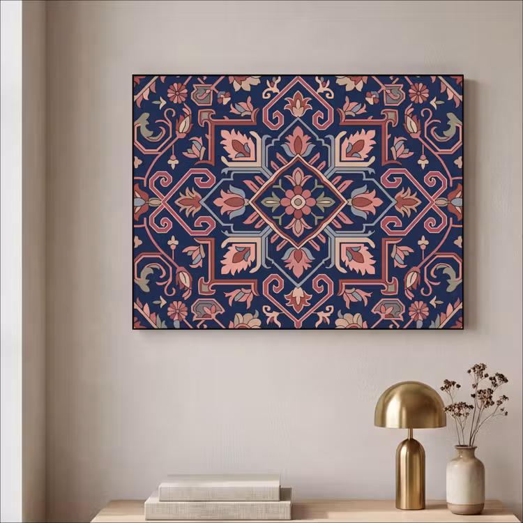 Art frame - Patroon - Oosters - Floraal - Blauw - Klassiek — 5