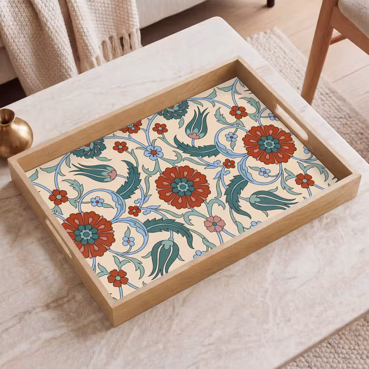 Dienblad - Bloemen - Patroon - Klassiek - Decoratie - Kleurrijk — 2