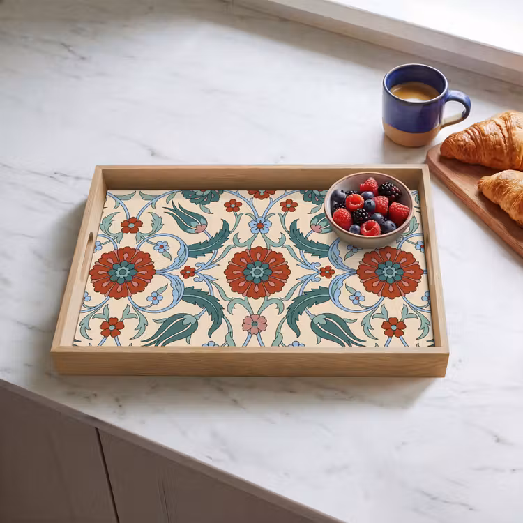 Dienblad - Bloemen - Patroon - Klassiek - Decoratie - Kleurrijk — 4
