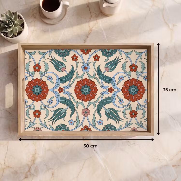 Dienblad - Bloemen - Patroon - Klassiek - Decoratie - Kleurrijk — 9