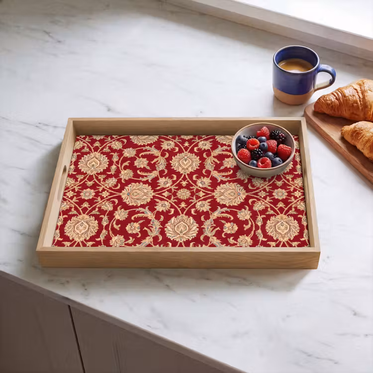 Dienblad - Patroon - Bloem - Klassiek - Oosters - Rood — 4