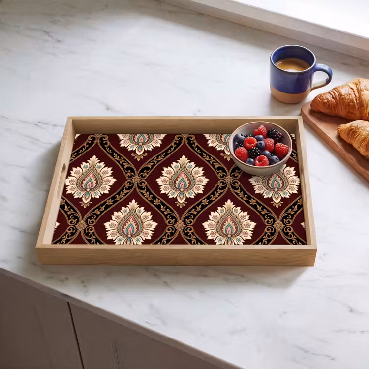 Dienblad - Patroon - Bloemmotief - Decoratie - Klassiek - Rood — 4