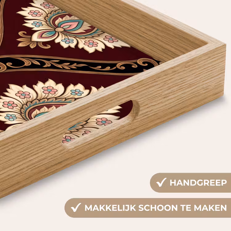 Dienblad - Patroon - Bloemmotief - Decoratie - Klassiek - Rood — 5