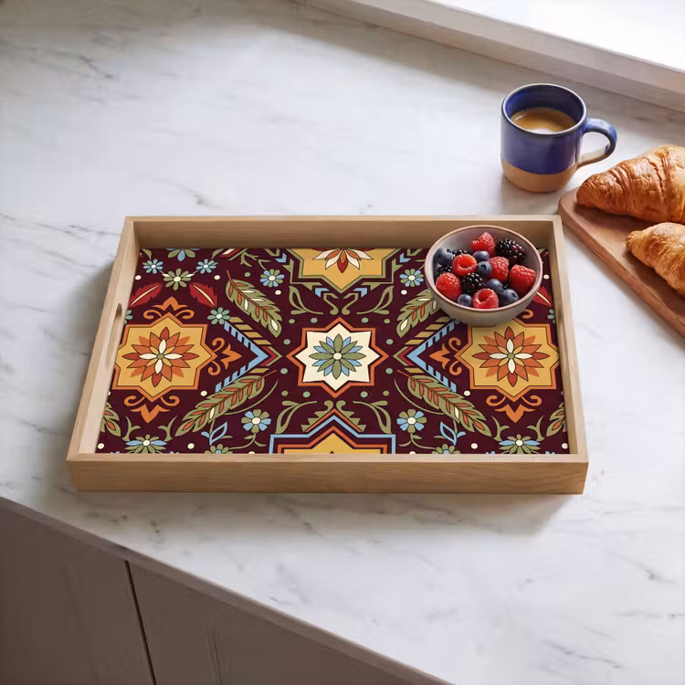 Dienblad - Patroon - Floraal - Geometrisch - Kleurrijk - Decoratie — 4