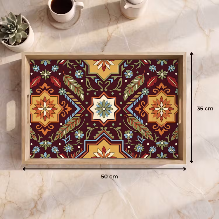 Dienblad - Patroon - Floraal - Geometrisch - Kleurrijk - Decoratie — 9