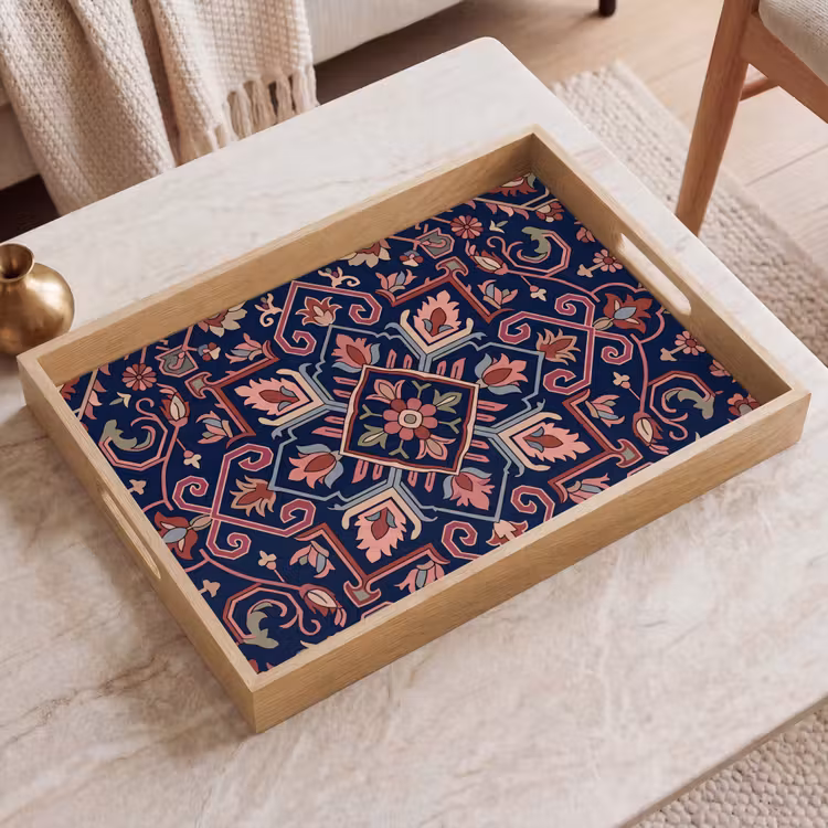 Dienblad - Patroon - Oosters - Floraal - Blauw - Klassiek — 2