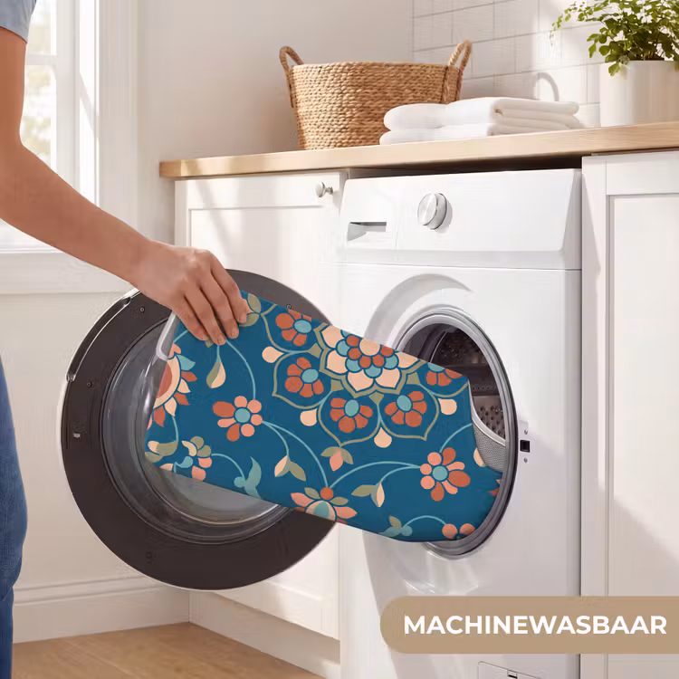 WC Mat - Bloemen - Patroon - Natuur - Ornament - Blauw — 6