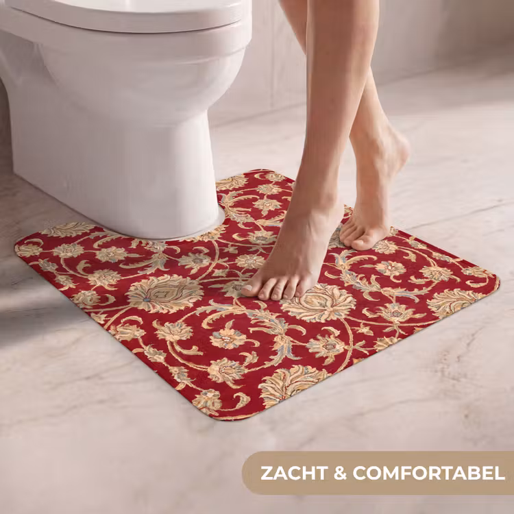 WC Mat - Patroon - Bloem - Klassiek - Oosters - Rood — 5