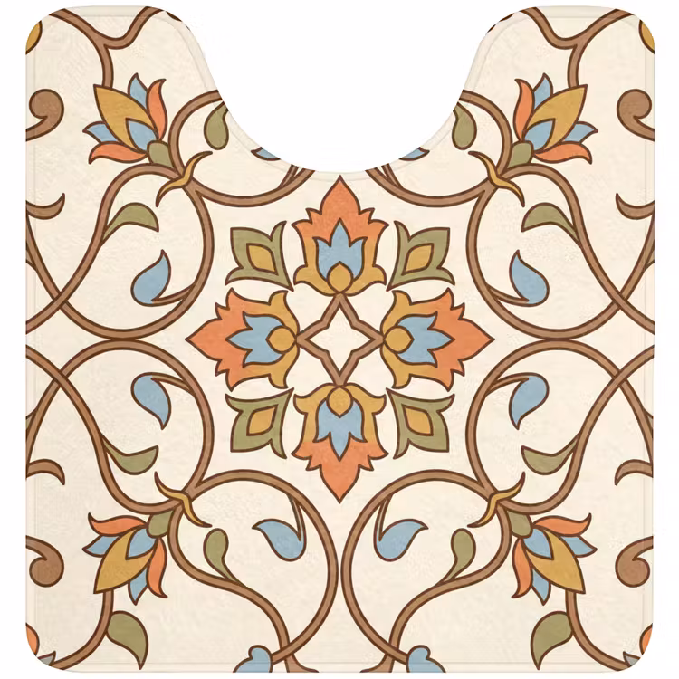 WC Mat - Patroon - Bloemen - Ornament - Kleurrijk — 1
