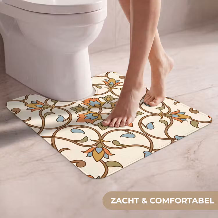 WC Mat - Patroon - Bloemen - Ornament - Kleurrijk — 5