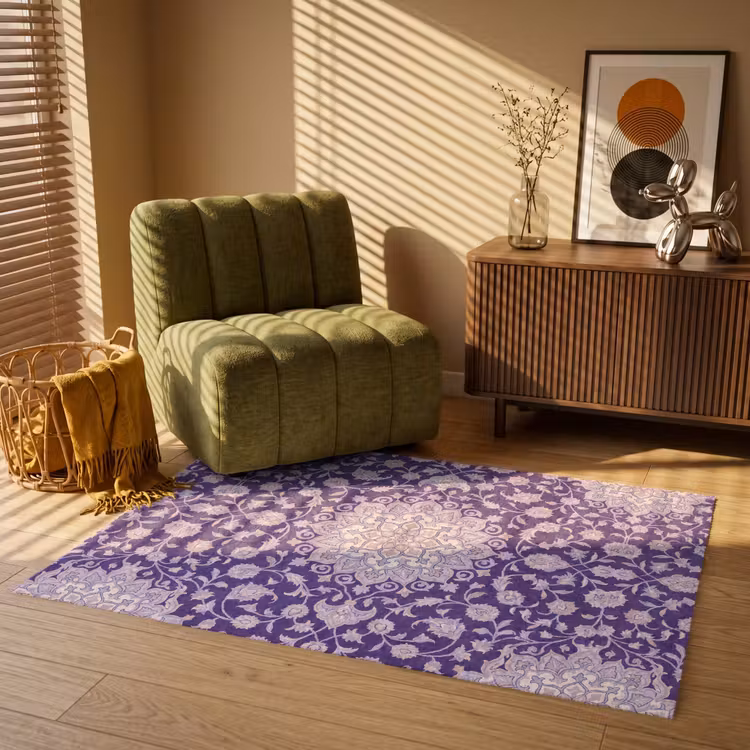 Vloerkleed - Patroon - Medallion - Oosters - Paars - Decoratie — 2