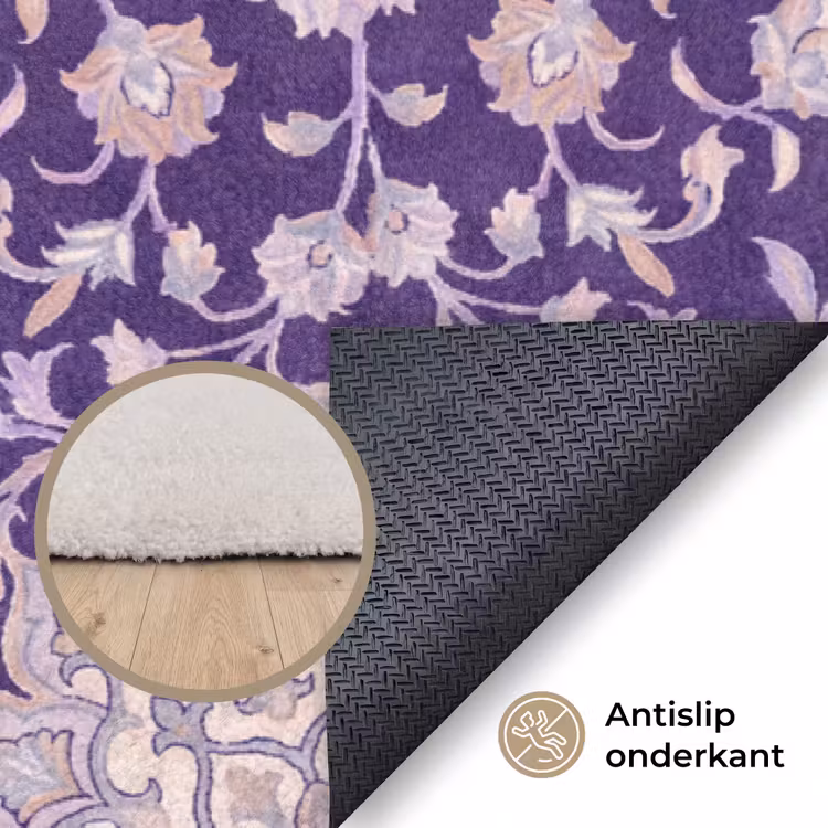 Vloerkleed - Patroon - Medallion - Oosters - Paars - Decoratie — 4