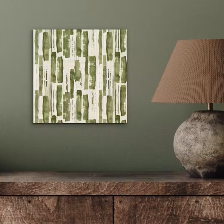 Aluminium schilderij - Groen - Abstract - Penseelstreken - Linnen - Patroon — 3