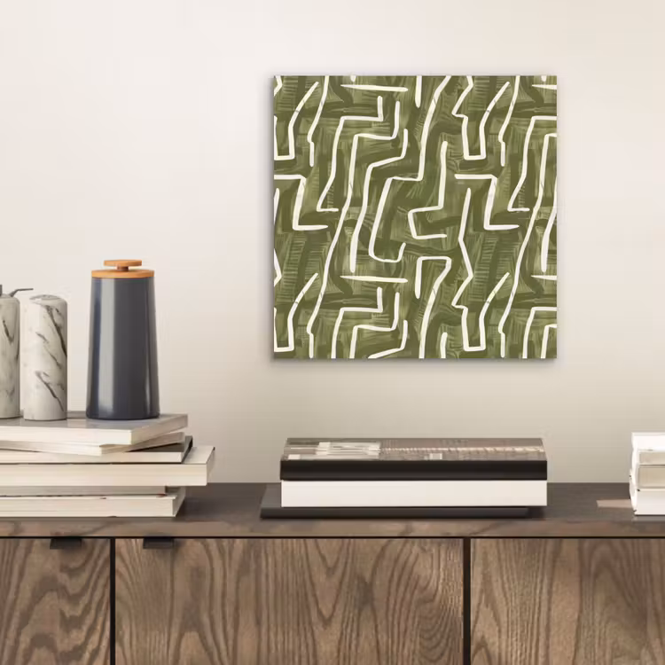Aluminium schilderij - Groen - Abstract - Penseelstreken - Patroon — 2