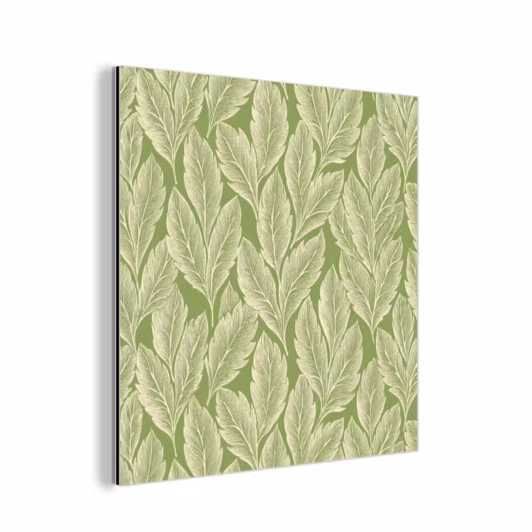 Aluminium schilderij - Groen - Botanisch - Bladeren - Vintage - Patroon — 1