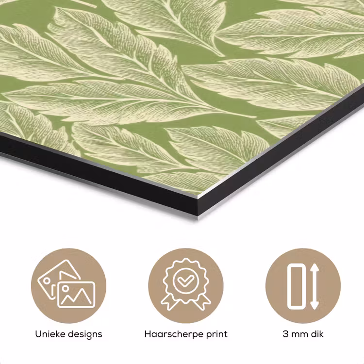 Aluminium schilderij - Groen - Botanisch - Bladeren - Vintage - Patroon — 7