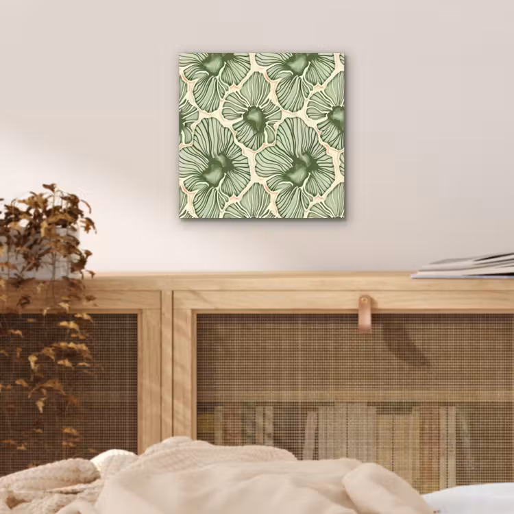 Aluminium schilderij - Groen - Botanisch - Bloemen - Organisch - Patroon — 4
