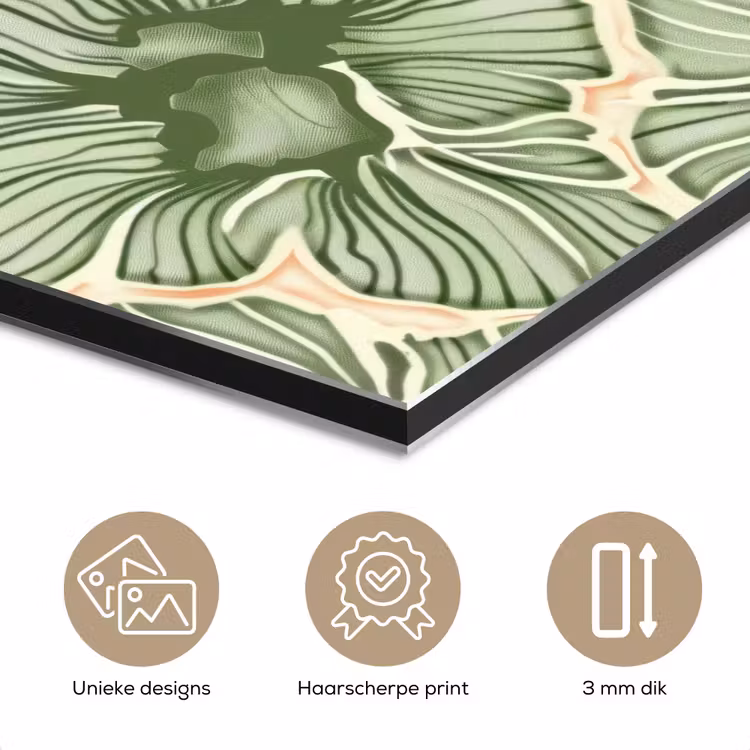Aluminium schilderij - Groen - Botanisch - Bloemen - Organisch - Patroon — 7