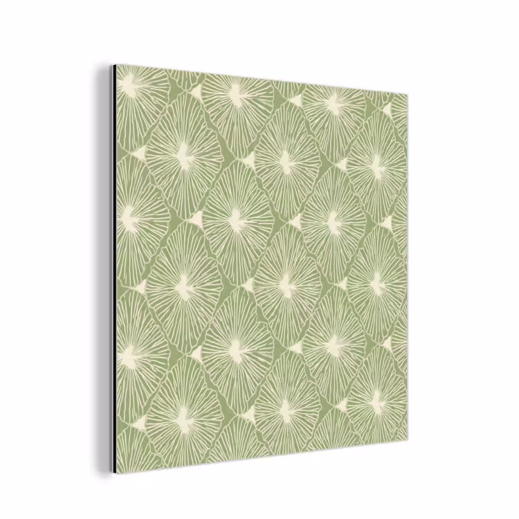 Aluminium schilderij - Saliegroen - Botanisch - Ruiten - Organisch - Patroon — 1