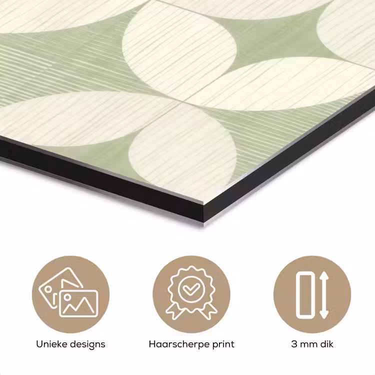 Aluminium schilderij - Saliegroen - Geometrisch - Retro - Mid-Century - Patroon — 7