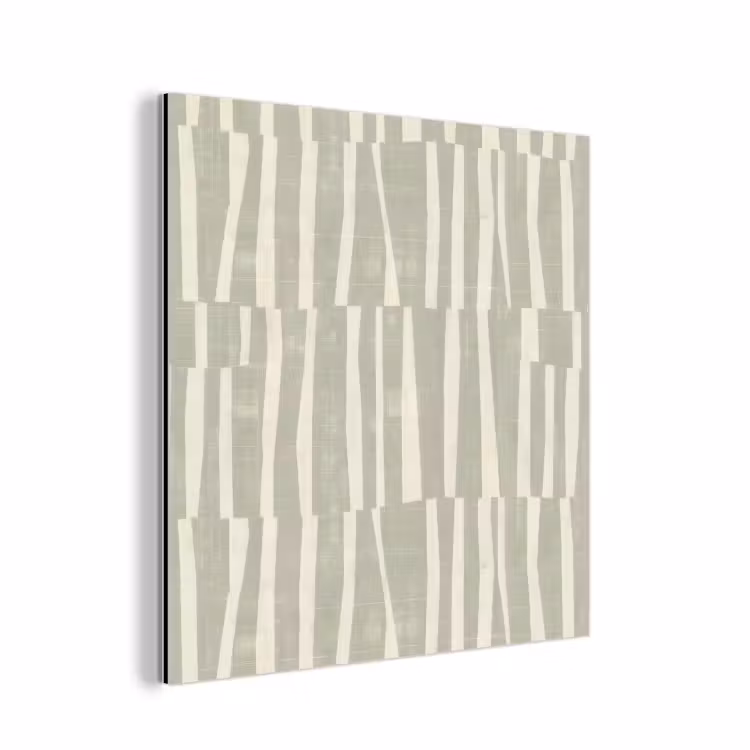 Aluminium schilderij - Saliegroen - Strepen - Geometrisch - Textuur - Patroon — 1