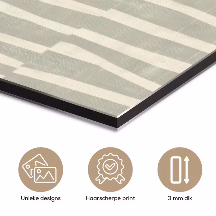 Aluminium schilderij - Saliegroen - Strepen - Geometrisch - Textuur - Patroon — 7