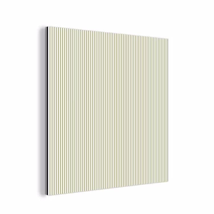 Aluminium schilderij - Saliegroen - Strepen - Minimalistisch - Patroon — 1