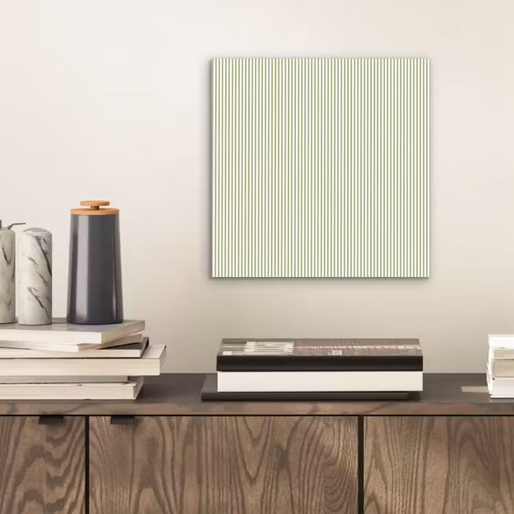 Aluminium schilderij - Saliegroen - Strepen - Minimalistisch - Patroon — 2