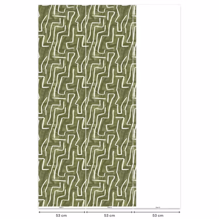 Behang - Groen - Abstract - Penseelstreken - Patroon — 6