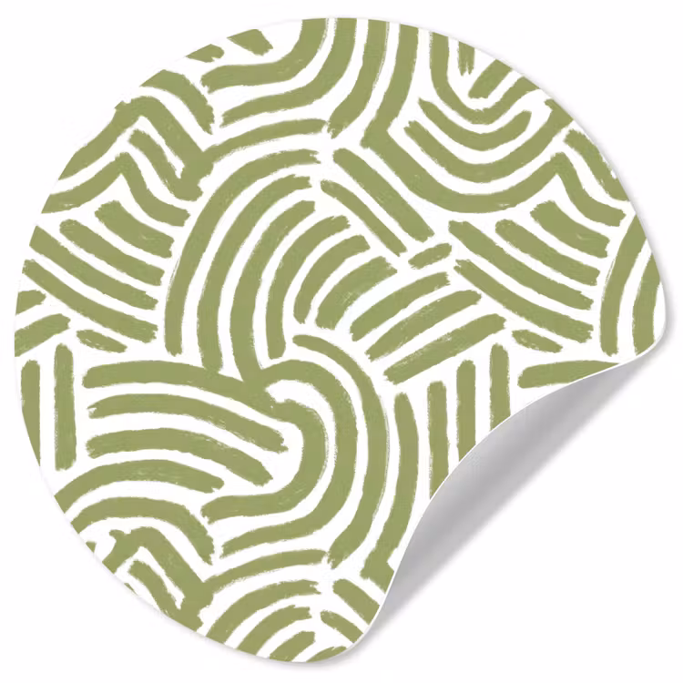 Behangcirkel - Saliegroen - Abstract - Bogen - Handgetekend - Patroon — 1