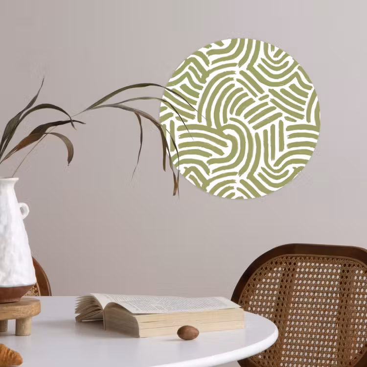 Behangcirkel - Saliegroen - Abstract - Bogen - Handgetekend - Patroon — 4