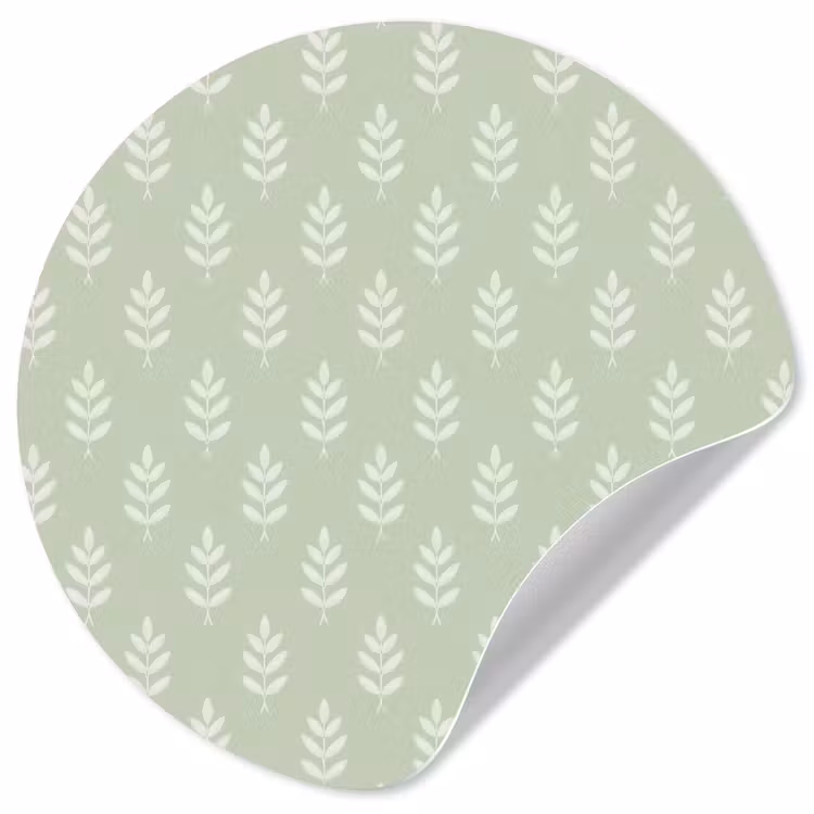 Behangcirkel - Saliegroen - Botanisch - Takjes - Minimalistisch - Patroon — 1