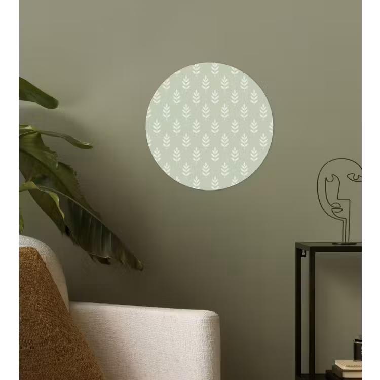 Behangcirkel - Saliegroen - Botanisch - Takjes - Minimalistisch - Patroon — 3