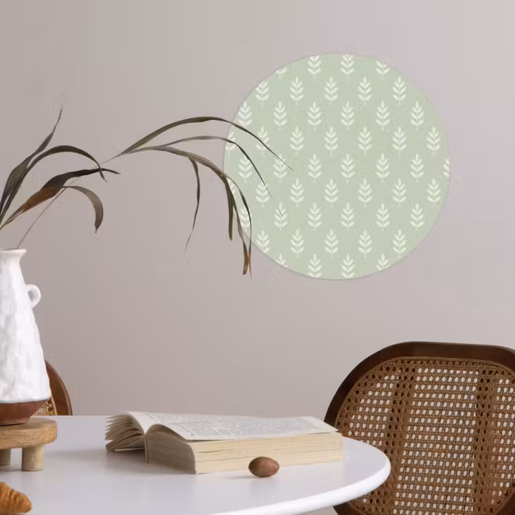 Behangcirkel - Saliegroen - Botanisch - Takjes - Minimalistisch - Patroon — 4
