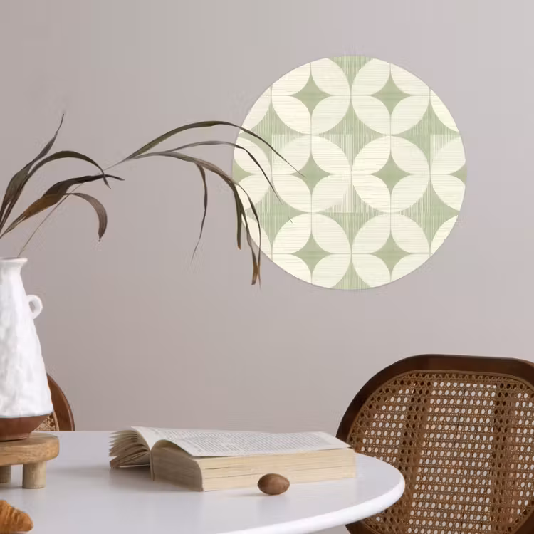 Behangcirkel - Saliegroen - Geometrisch - Retro - Mid-Century - Patroon — 4