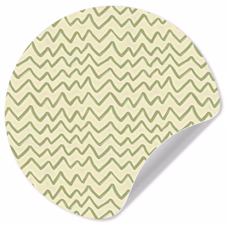 Behangcirkel - Saliegroen - Zigzag - Handgetekend - Patroon — 1